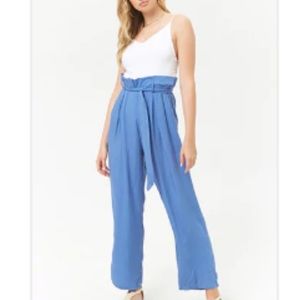 Wide-leg combo jumpsuit